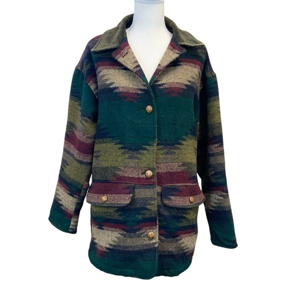 Innovations Vintage Wool Blend Native Southwest Pattern Coat Multicolor Medium - Picture 1 of 7